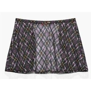 SAVAGE X FENTY A Little Tart Open-Back Skirt Sheer Plaid School Girl NWT Plus 2X